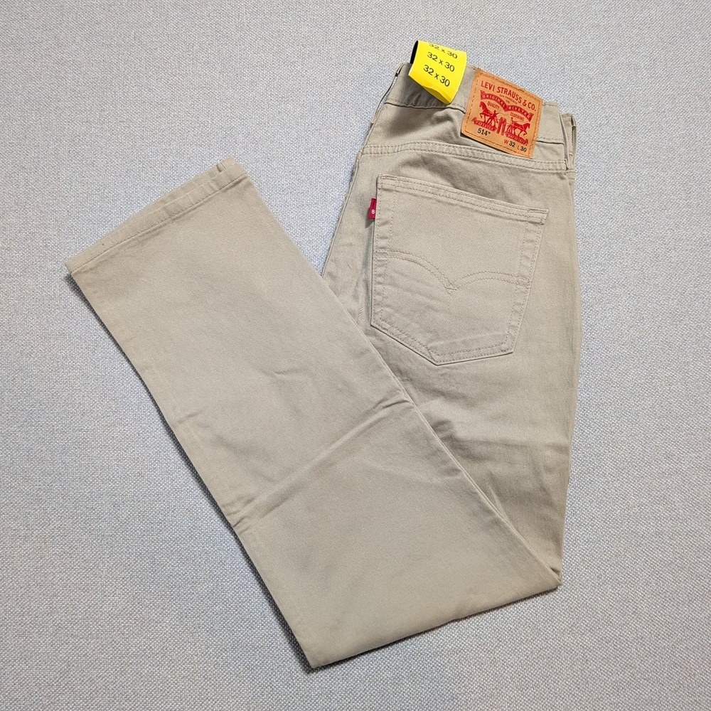 Levi's 514 Mens Pants Khaki 32x30 Stretch Cotton Breathable Pockets Belt Loops